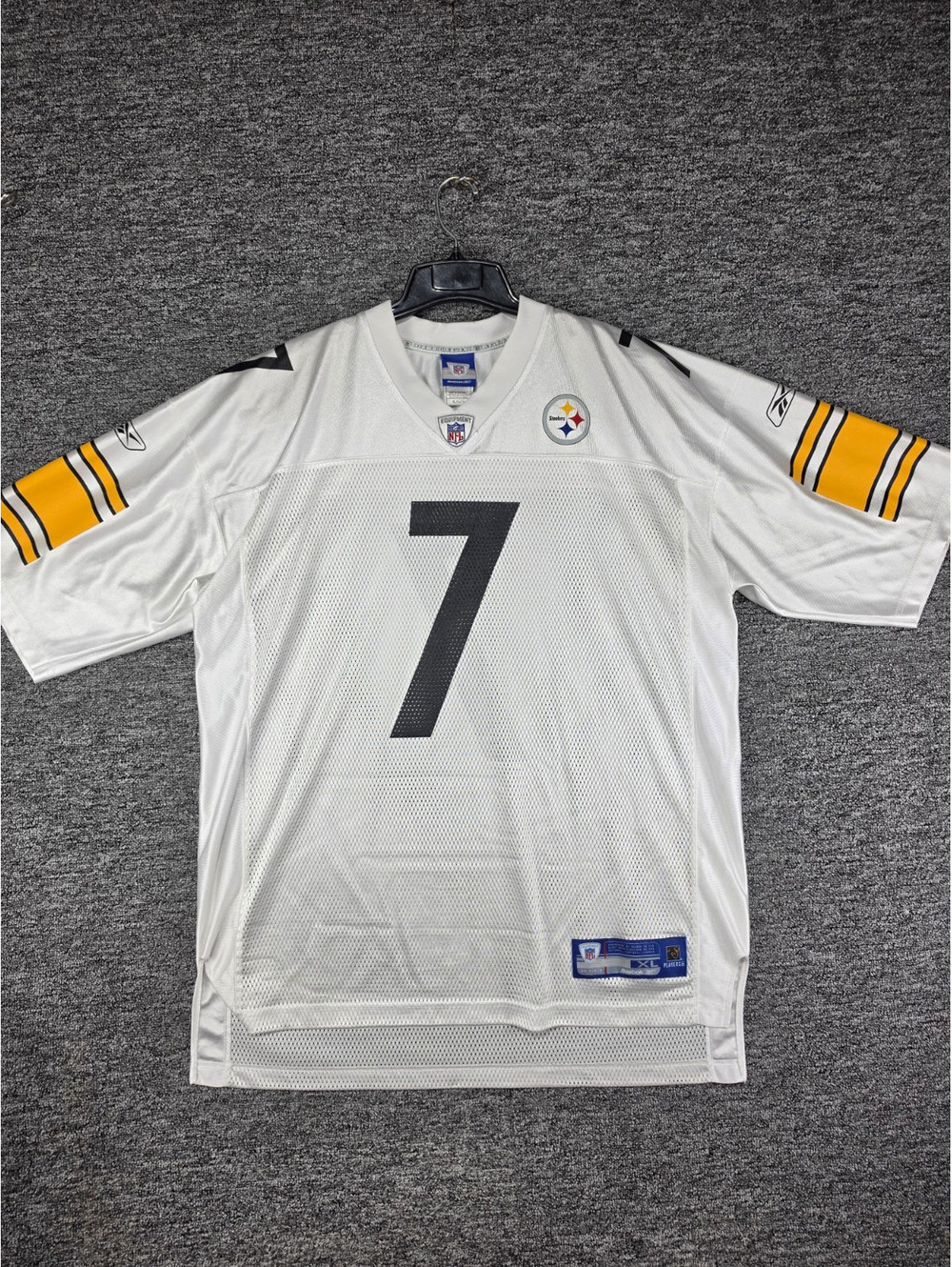 Reebok Pittsburgh Steelers Ben Roethlisberger #7 NFL Jersey White Mens XL
